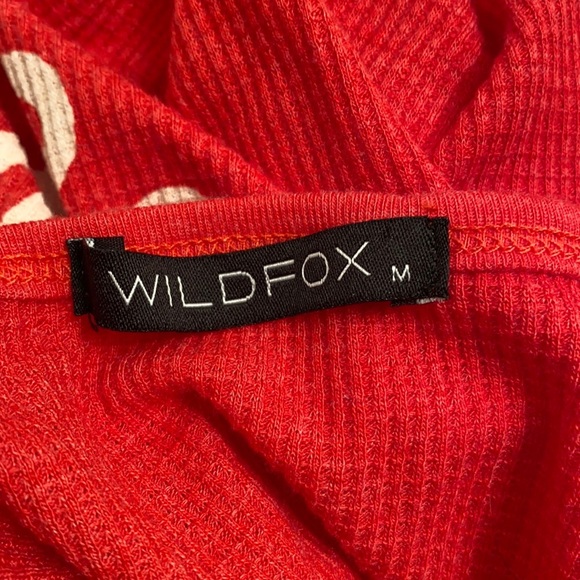Wildfox red thermal MERRY onesie pajama or base layer M - Picture 3 of 10